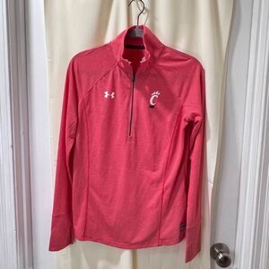 Under Armour Cincinnati Bearcats‎ Heat Gear Quarter Zip Athletic Pullover Small